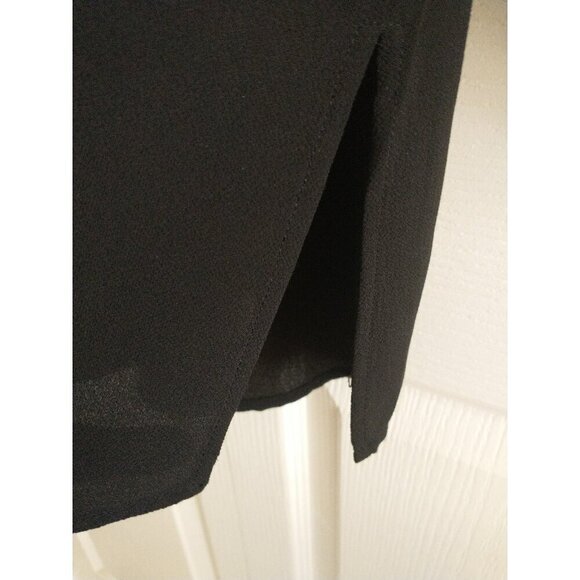 Vince Camuto Tunic Blouse Two-Tone Poly Crepe Relaxed Long Sleeve Split Hem - M - Picture 5 of 8